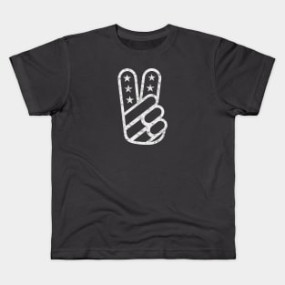 American Peace Sign (Worn White on Asphalt) Kids T-Shirt